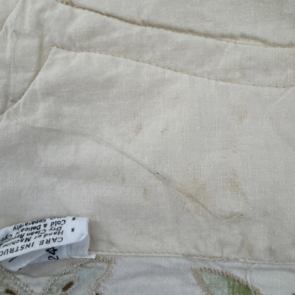 Vtg SUNHAM Home Floral Wreath Embroidered Lace Quilt 2 Pc Queen Size Cottage